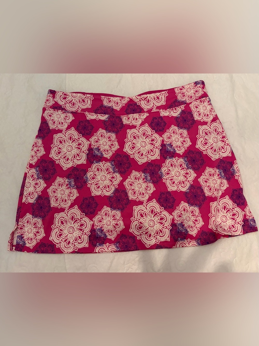 Womens Floral Print Pink Skort - Sz L